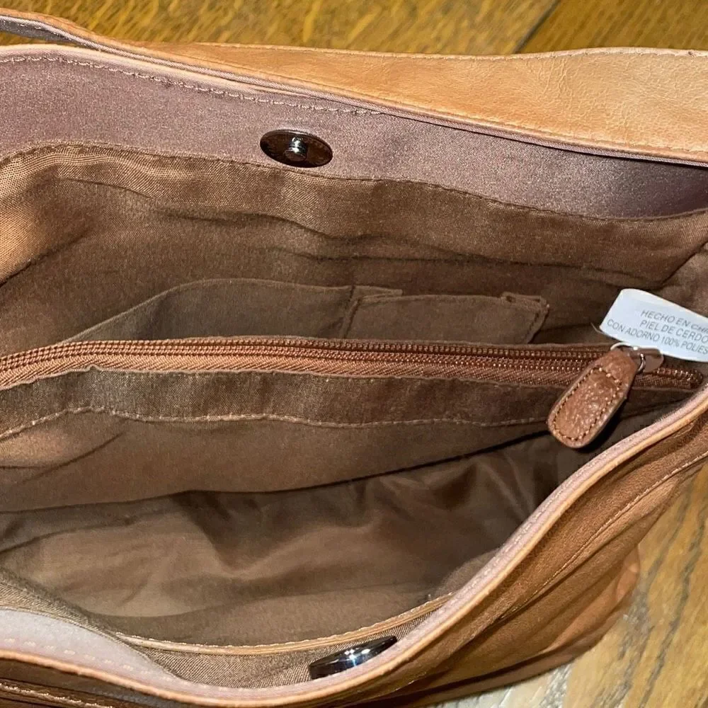 Madison & Max genuine leather brown shoulder bag